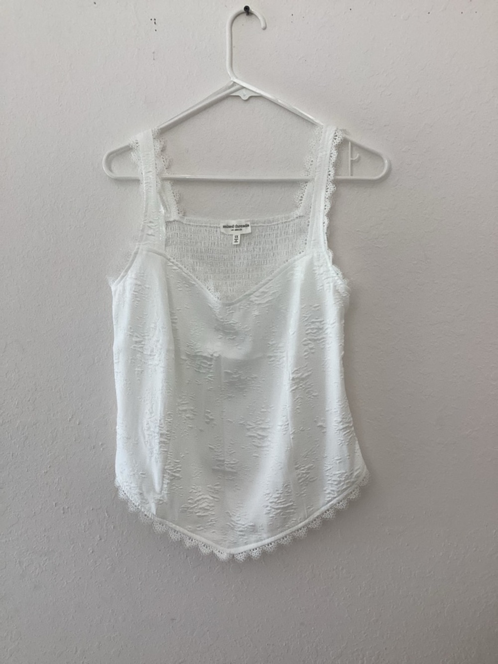 Abound White Lace-Trim Camisole Top